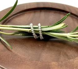 1672110 boucles d'oreilles créoles sertie d'oxydes argent 925 millième (22 ct) 1,22g
