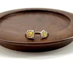 20012190 bague ouverte toi et moi sertie d'oxydes jaunes t60