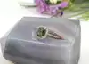 bague apm monaco pierre verte & demi-tour pavé zirconiums blancs t54 argent 925 millième (22 ct) 3,24g