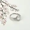 bague argent sertie d'un zircon en forme de poire t50 argent 925 millième (22 ct) 2,92g