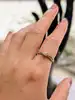 bague disque pavée de petits diamants or 375 millième (9 ct) 1,61g