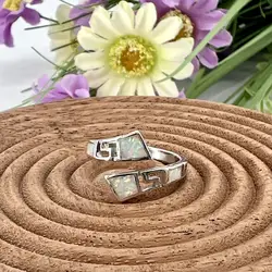 bague ouverte en argent avec opale argent 925 millième (22 ct) 2,58 g
