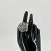 bague ouverte en argent motif floral ajouré argent 925 millième (22 ct) 9,47g