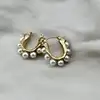 boac boucles d'oreilles créoles en acier, anneaux ornés de perles synthétiques