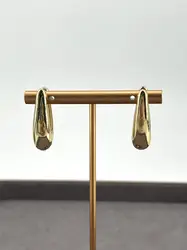 boucles d'oreilles forme goutte d'eau en acier doré