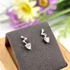 boucles d'oreilles oxydes coeur argent 925 millième (22 ct) 1,28g