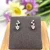 boucles d'oreilles oxydes coeur argent 925 millième (22 ct) 1,28g