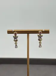 boucles d'oreilles pendantes pavé d'oxydes