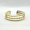 brac bracelet jonc /manchette maille marine triple rang en acier