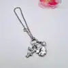 bracelet argent maille forçat avec trois charms l18cm argent 925 millième (22 ct) 7,55g