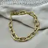 bracelet maille forçat en métal doré
