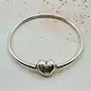 bracelet pandora argent jonc fermoir en forme de cœur estampé argent 925 millième (22 ct) 8,92g