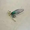 broche broche libellule bleu et doré