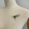 broche broche libellule bleu et doré