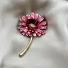 broche marguerite en métal doré