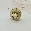 charm pandora à clip rond cercle blanc et orné d'un crisal rose argent 925 millième (22 ct) 2,83g