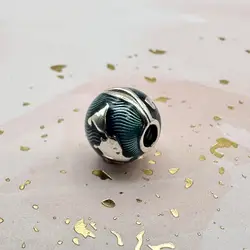 charm pandora clip globe terrestre bleu argent 925 millième (22 ct) 2,94g
