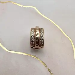 charm pandora clip lignes pavé et logo scintillant blanc