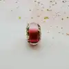 charm pandora en verre de murano et feuilles en or rose