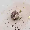 charm pandora feuille pavé scintillant en or rose avec cristaux dégrades rose et violet