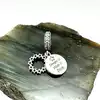 charm pandora pendant double disque bleu et étoiles scintillant argent 925 millième (22 ct) 3,11g