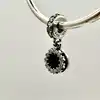 charm pandora pendant double disque bleu et étoiles scintillant argent 925 millième (22 ct) 3,11g