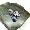 charm pandora pendant double disque bleu nuit argent 925 millième (22 ct) 3,43g