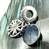 charm pandora pendant double disque bleu nuit argent 925 millième (22 ct) 3,43g