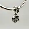 charm pandora pendant double disque bleu nuit argent 925 millième (22 ct) 3,43g