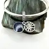 charm pandora pendant double disque bleu nuit argent 925 millième (22 ct) 3,43g