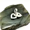 charm pandora pendentif double coeur blanc iridescent argent 925 millième (22 ct) 4,03g