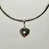 charm pandora pendentif double coeur blanc iridescent argent 925 millième (22 ct) 4,03g