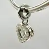 charm pandora pendentif double coeur blanc iridescent argent 925 millième (22 ct) 4,03g