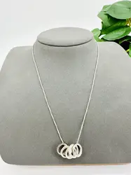 collier agatha en argent avec pendentif à cinq anneaux alignés argent 925 millième (22 ct) 5,62g