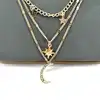 collier multi-rangs aux mailles variées en métal doré