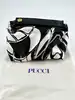 mini sac à main vintage emilio pucci en soie noir et blanc