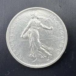 pièce 5 francs semeuse 1960 argent 835 millième 12,03g