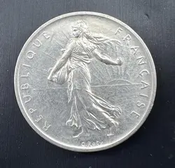pièce 5 francs semeuse 1960 argent 835 millième 12g