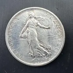 pièce 5 francs semeuse 1960 argent 835 millième 12g