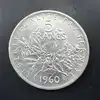 pièce 5 francs semeuse 1960 argent 835 millième 12g