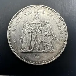 pièce 50 francs hercule 1974 argent 900 millième 29,98g