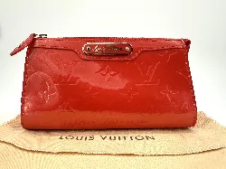 pochette cosmétique louis vuitton en cuir monogram verni orange
