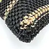 sac cabas agnès b denise en nylon recyclé tressé noir et beige