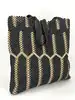 sac cabas agnès b denise en nylon recyclé tressé noir et beige