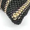 sac cabas agnès b denise en nylon recyclé tressé noir et beige