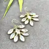 sibo025 boucles d'oreilles pendantes avec pierre de lune motif feuille