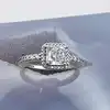bague pandora halo scintillant carré l56 argent 925 millième (22 ct) 2,77g