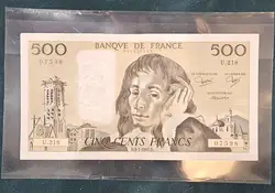 billet 500 francs pascal 1985