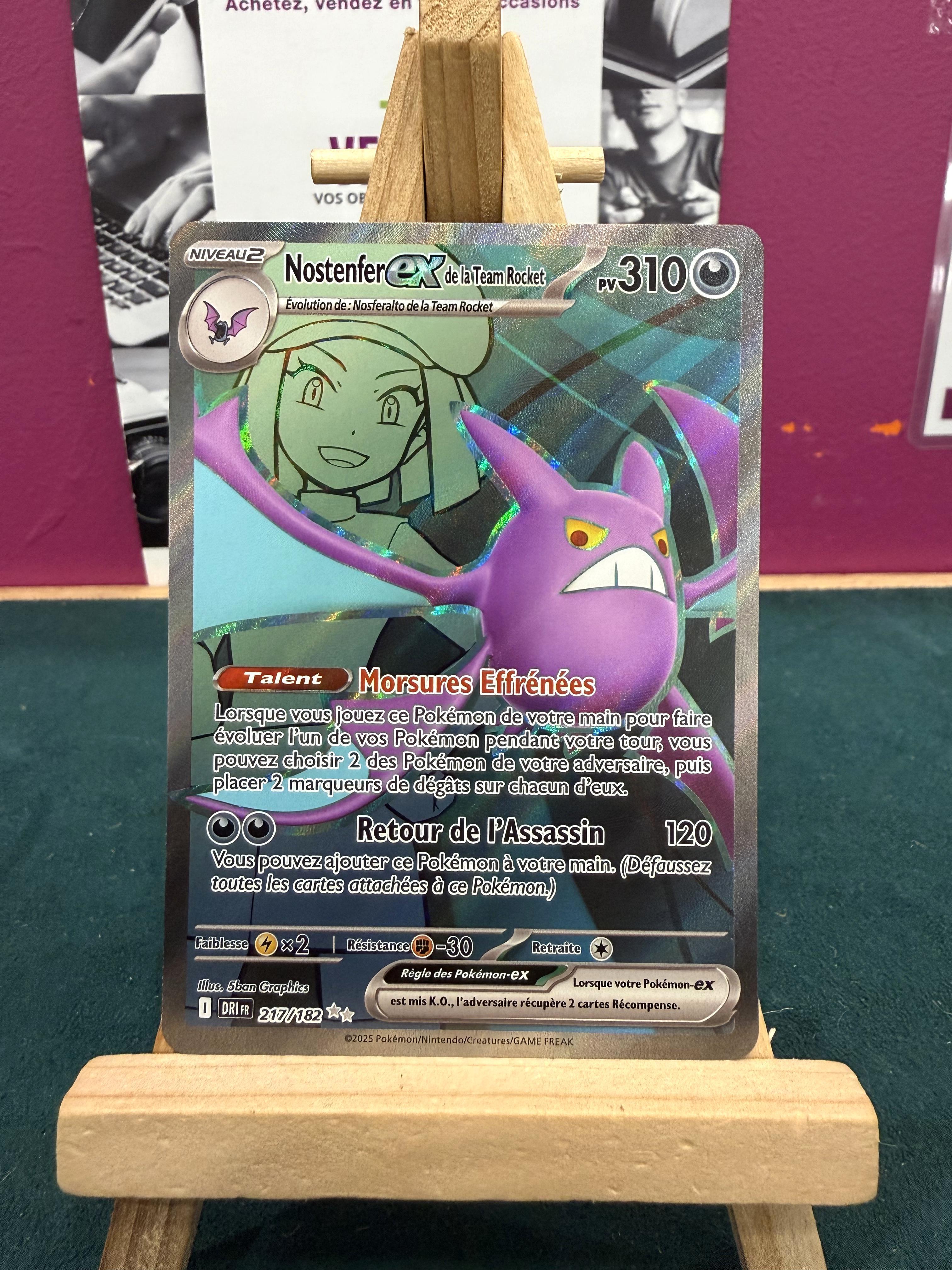 Carte Pokemon Nostenfer EX de la team Rocket 217/182