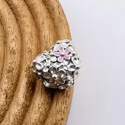 charm pandora coeur mum margueritte argent 925 millième (22 ct) 3,60g
